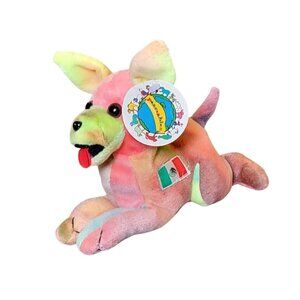 Peaceables Planet Tie Dye Chihuahua Bean Bag Dog Cheech Mexico Plush 7.5"